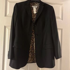 Dolce & Gabbana Black Blazer with Leopard Print Lining